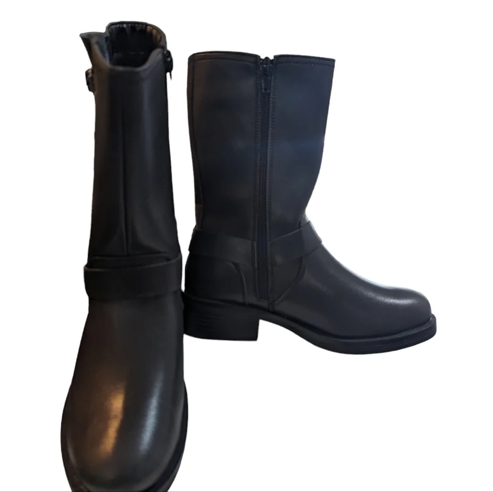 Steve Madden Kids Beckky Black Motorcycle Boot...Size 3